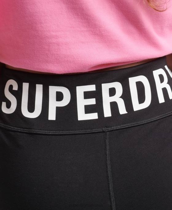Superdry pantaloni scurți elastic cu logo îmbrăcăminte negru femei JX0Z3123
