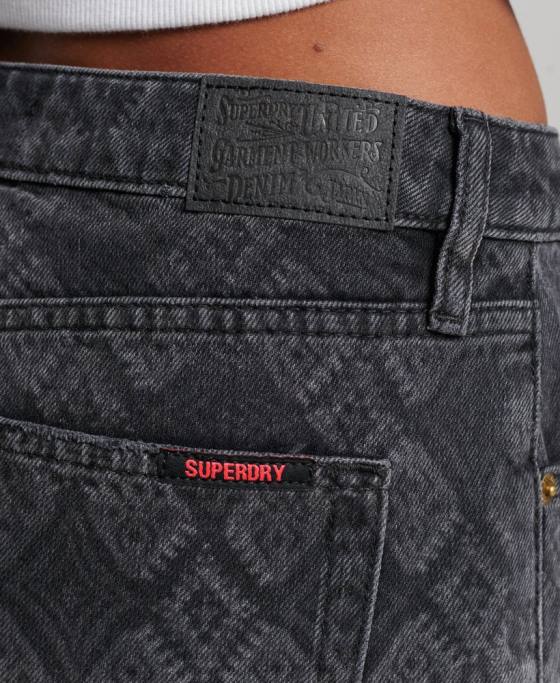 Superdry pantaloni scurți fierbinți din denim îmbrăcăminte negru femei JX0Z3096