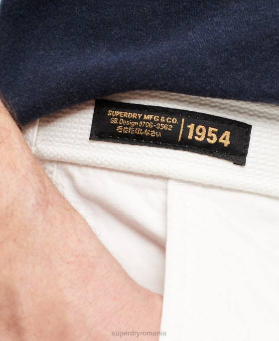Superdry pantaloni scurți grei cargo din bumbac organic îmbrăcăminte alb bărbați JX0Z272