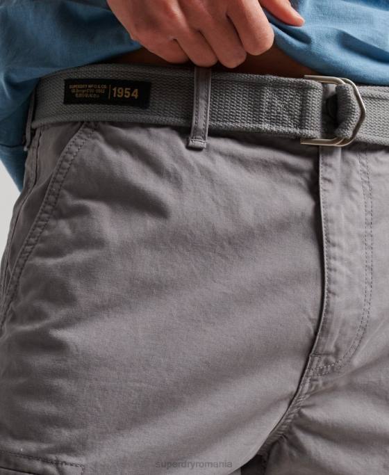 Superdry pantaloni scurți grei cargo din bumbac organic îmbrăcăminte gri bărbați JX0Z256