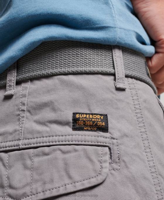 Superdry pantaloni scurți grei cargo din bumbac organic îmbrăcăminte gri bărbați JX0Z256