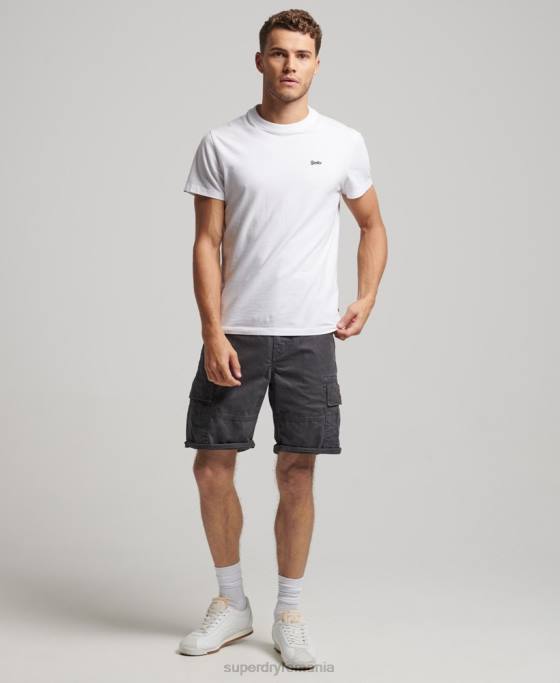 Superdry pantaloni scurți grei cargo din bumbac organic îmbrăcăminte gri inchis bărbați JX0Z250