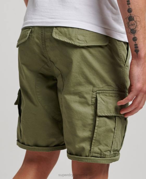 Superdry pantaloni scurți grei cargo din bumbac organic îmbrăcăminte kaki bărbați JX0Z263