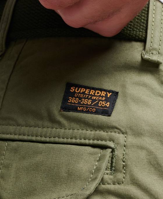 Superdry pantaloni scurți grei cargo din bumbac organic îmbrăcăminte kaki bărbați JX0Z263