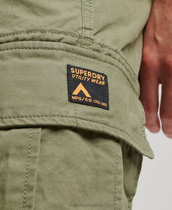 Superdry pantaloni scurți grei cargo din bumbac organic îmbrăcăminte kaki bărbați JX0Z263