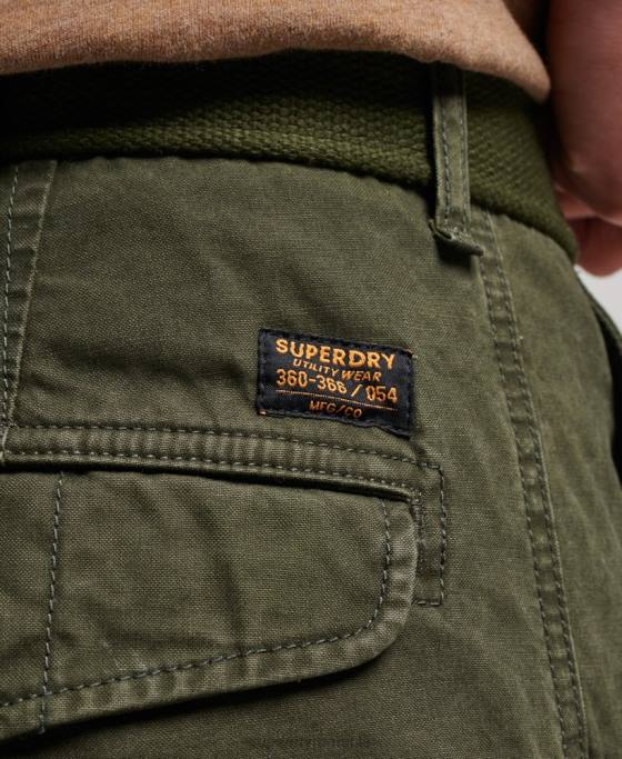 Superdry pantaloni scurți grei cargo din bumbac organic îmbrăcăminte verde bărbați JX0Z258