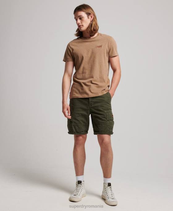 Superdry pantaloni scurți grei cargo din bumbac organic îmbrăcăminte verde bărbați JX0Z258