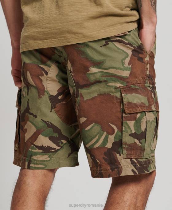 Superdry pantaloni scurți grei cargo din bumbac organic îmbrăcăminte verde bărbați JX0Z271