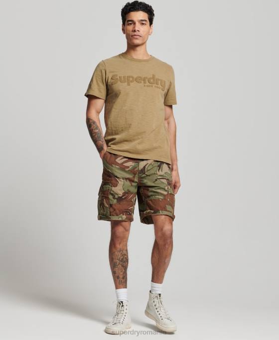 Superdry pantaloni scurți grei cargo din bumbac organic îmbrăcăminte verde bărbați JX0Z271