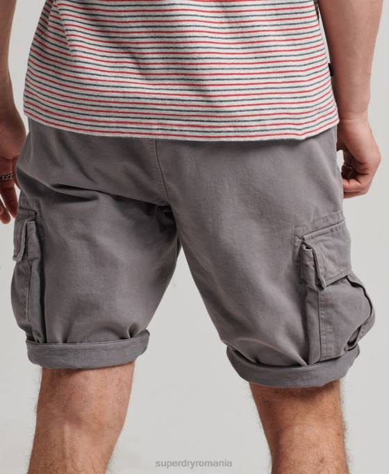 Superdry pantaloni scurți grei din bumbac organic vintage core cargo îmbrăcăminte gri bărbați JX0Z335