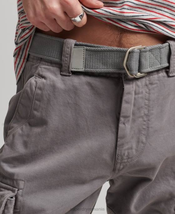 Superdry pantaloni scurți grei din bumbac organic vintage core cargo îmbrăcăminte gri bărbați JX0Z335