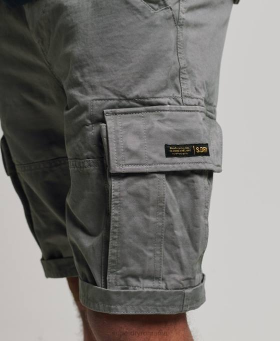 Superdry pantaloni scurți grei din bumbac organic vintage core cargo îmbrăcăminte gri bărbați JX0Z343