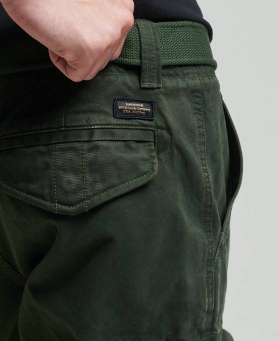 Superdry pantaloni scurți grei din bumbac organic vintage core cargo îmbrăcăminte verde bărbați JX0Z350