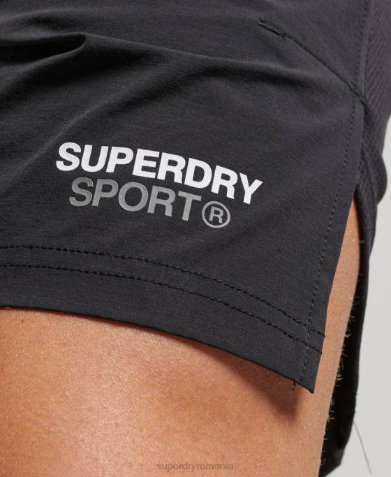 Superdry pantaloni scurți hibrid tren îmbrăcăminte negru bărbați JX0Z292
