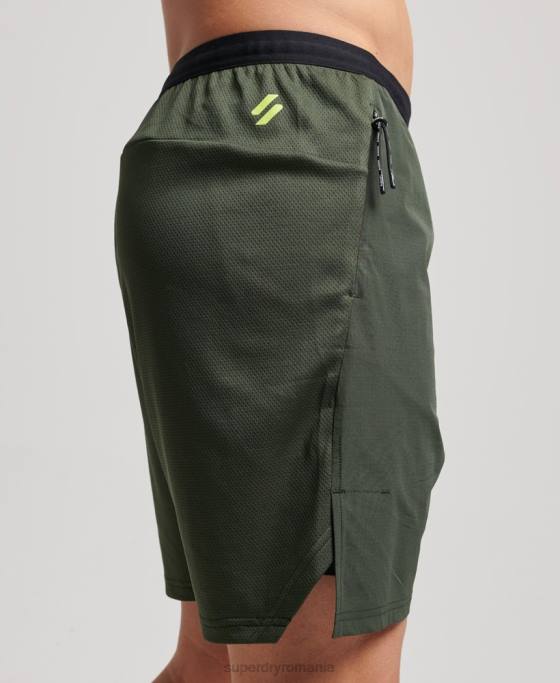 Superdry pantaloni scurți hibrid tren îmbrăcăminte verde bărbați JX0Z1412