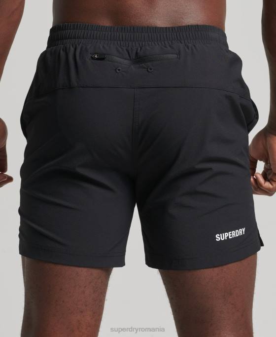 Superdry pantaloni scurți multi sport de bază îmbrăcăminte negru bărbați JX0Z5383