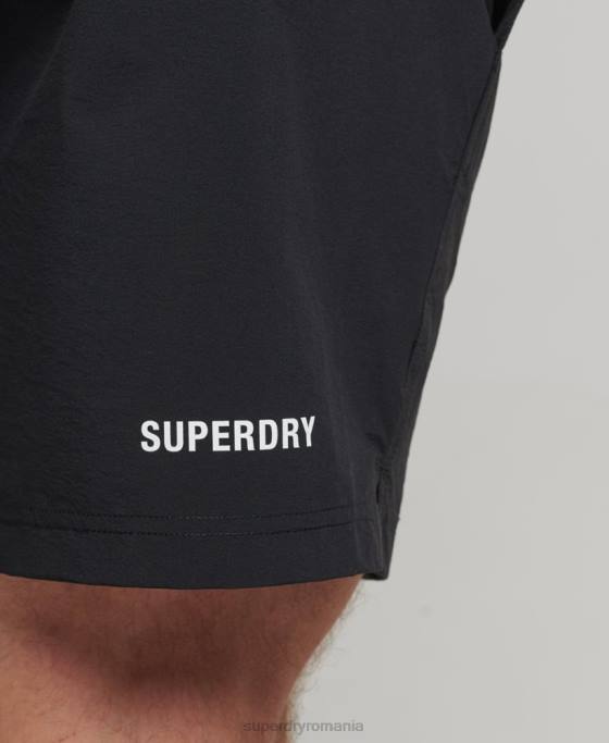 Superdry pantaloni scurți multi sport din țesătură de bază îmbrăcăminte negru bărbați JX0Z285