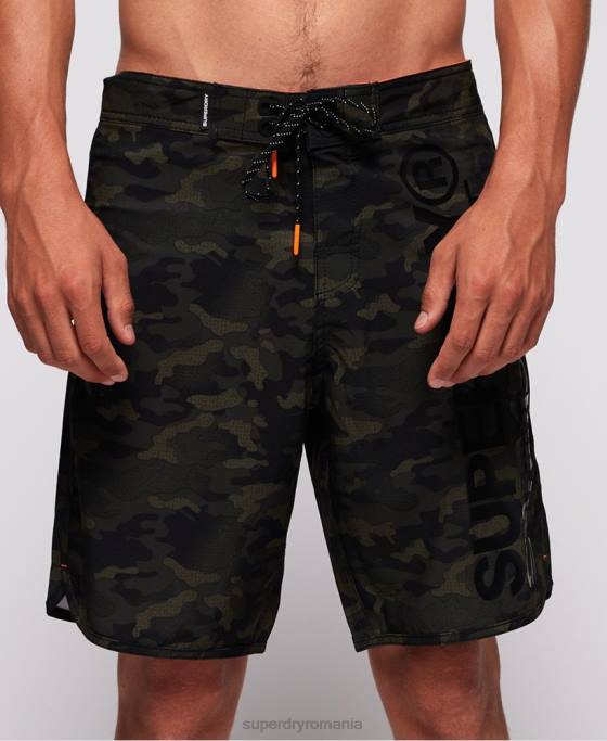 Superdry pantaloni scurți pentru apă adâncă îmbrăcăminte verde bărbați JX0Z449