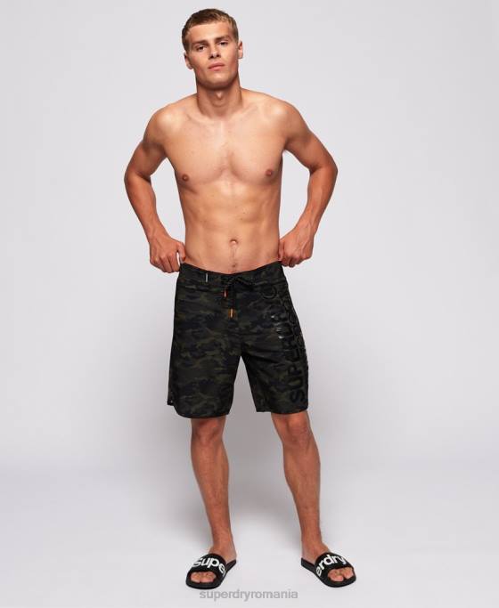 Superdry pantaloni scurți pentru apă adâncă îmbrăcăminte verde bărbați JX0Z449