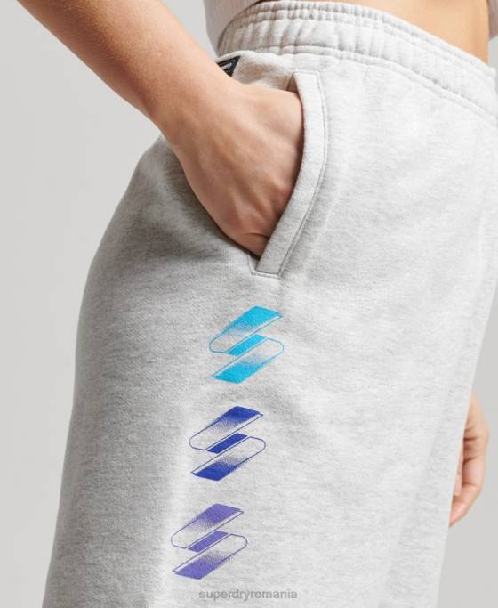 Superdry pantaloni scurți pentru băiat cu logo semiton îmbrăcăminte gri femei JX0Z3165