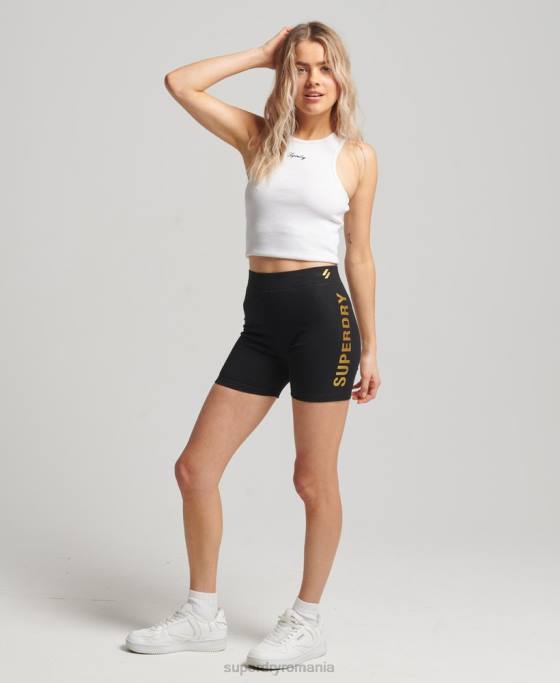 Superdry pantaloni scurți pentru ciclul sport code core îmbrăcăminte negru femei JX0Z3133
