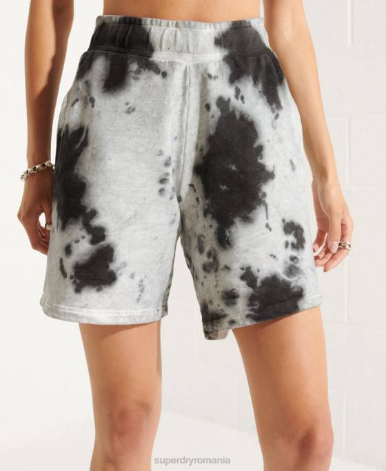 Superdry pantaloni scurți pentru transpirație tie colorate îmbrăcăminte negru femei JX0Z3167
