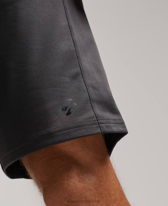 Superdry pantaloni scurți relaxați de bază îmbrăcăminte gri inchis bărbați JX0Z318