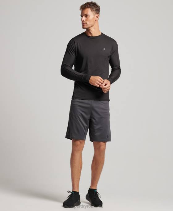 Superdry pantaloni scurți relaxați de bază îmbrăcăminte gri inchis bărbați JX0Z318