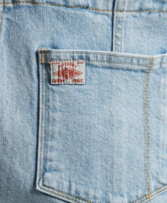 Superdry pantaloni scurți salopete utilitare îmbrăcăminte albastru deschis femei JX0Z4102