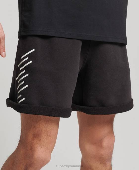 Superdry pantaloni scurți sport code core îmbrăcăminte negru bărbați JX0Z328