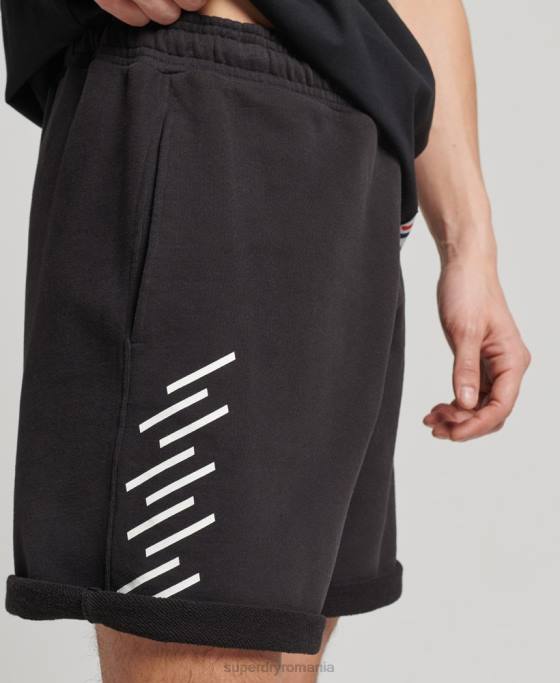Superdry pantaloni scurți sport code core îmbrăcăminte negru bărbați JX0Z328