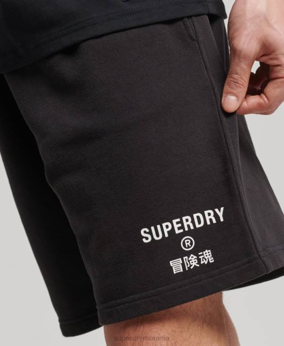 Superdry pantaloni scurți sport code core îmbrăcăminte negru bărbați JX0Z328