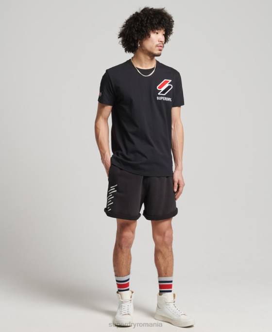 Superdry pantaloni scurți sport code core îmbrăcăminte negru bărbați JX0Z328