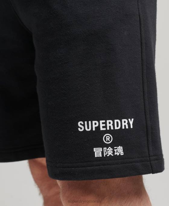 Superdry pantaloni scurți sport code core îmbrăcăminte negru bărbați JX0Z347