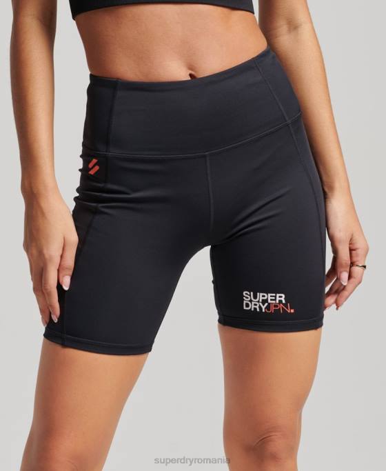 Superdry pantaloni scurți strâmți de șase inci îmbrăcăminte negru femei JX0Z3126