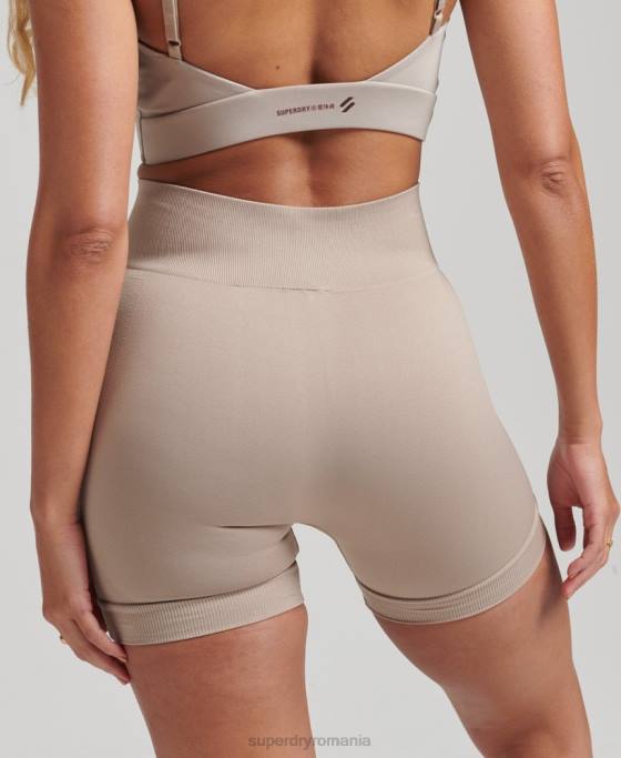 Superdry pantaloni scurți strâmți fără cusături îmbrăcăminte gri deschis femei JX0Z6314