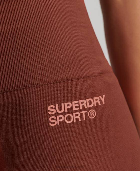 Superdry pantaloni scurți strâmți fără cusături îmbrăcăminte maro femei JX0Z3124