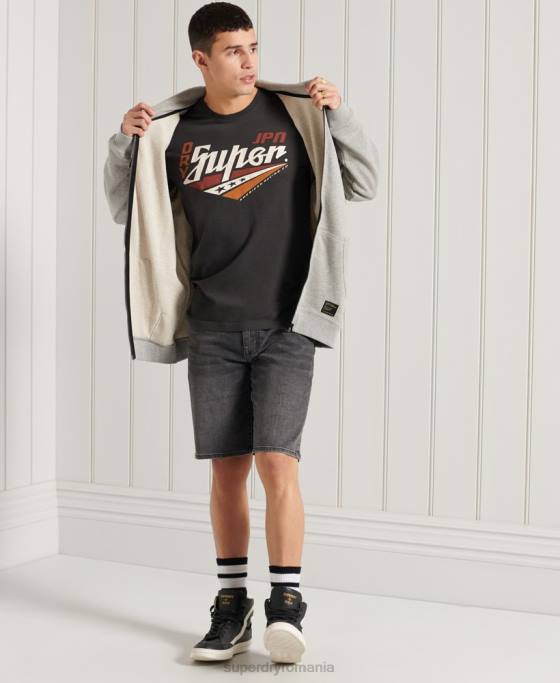 Superdry pantaloni scurți subțiri îmbrăcăminte gri inchis bărbați JX0Z369