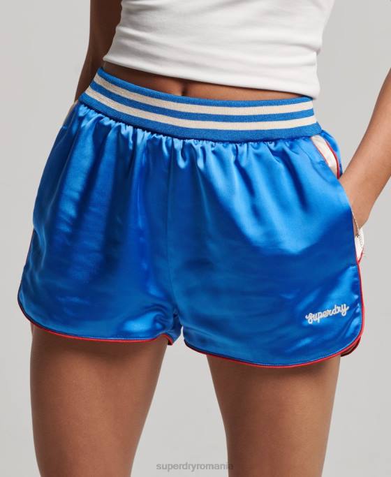Superdry pantaloni scurți suika racer îmbrăcăminte albastru femei JX0Z2234