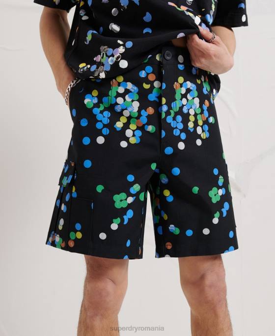 Superdry pantaloni scurți suplimentari de energie îmbrăcăminte negru bărbați JX0Z329