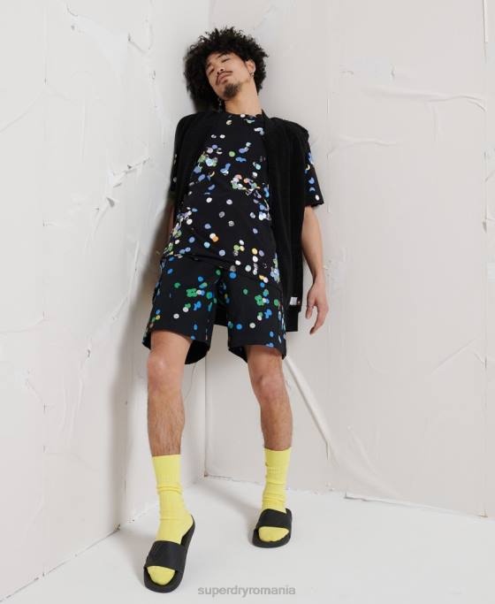 Superdry pantaloni scurți suplimentari de energie îmbrăcăminte negru bărbați JX0Z329