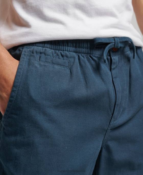 Superdry pantaloni scurți supravopsiți de epocă îmbrăcăminte albastru bărbați JX0Z33