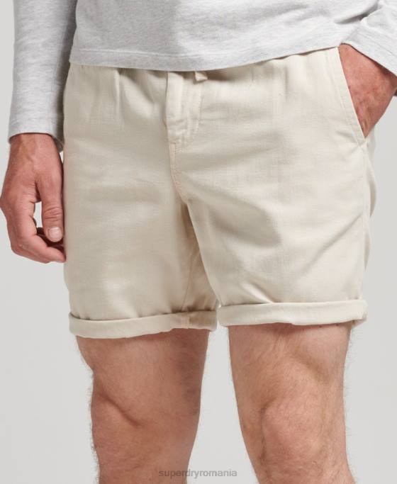 Superdry pantaloni scurți supravopsiți de epocă îmbrăcăminte cremă bărbați JX0Z264