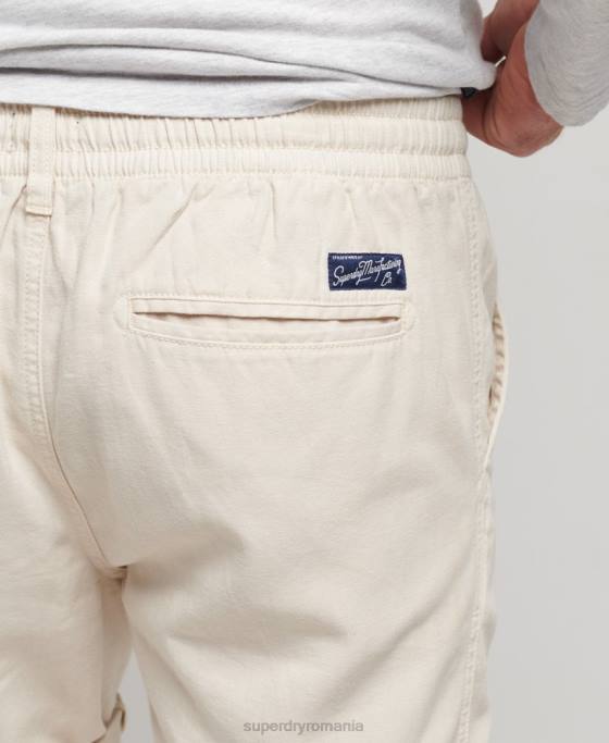 Superdry pantaloni scurți supravopsiți de epocă îmbrăcăminte cremă bărbați JX0Z264