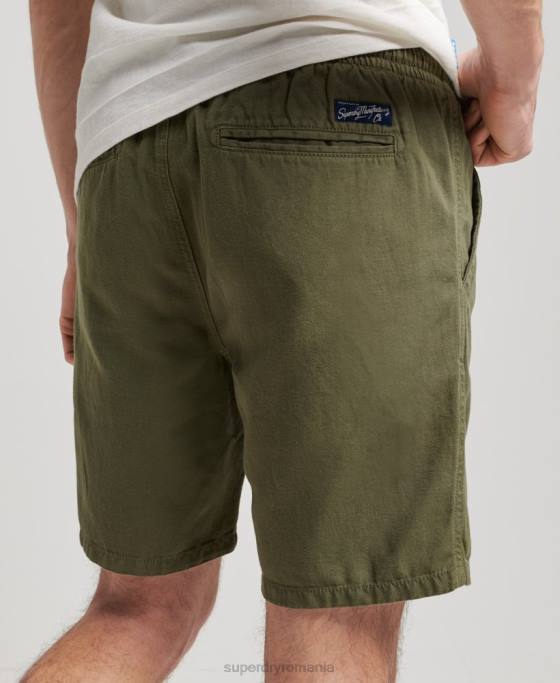 Superdry pantaloni scurți supravopsiți de epocă îmbrăcăminte kaki bărbați JX0Z274