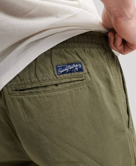 Superdry pantaloni scurți supravopsiți de epocă îmbrăcăminte kaki bărbați JX0Z274