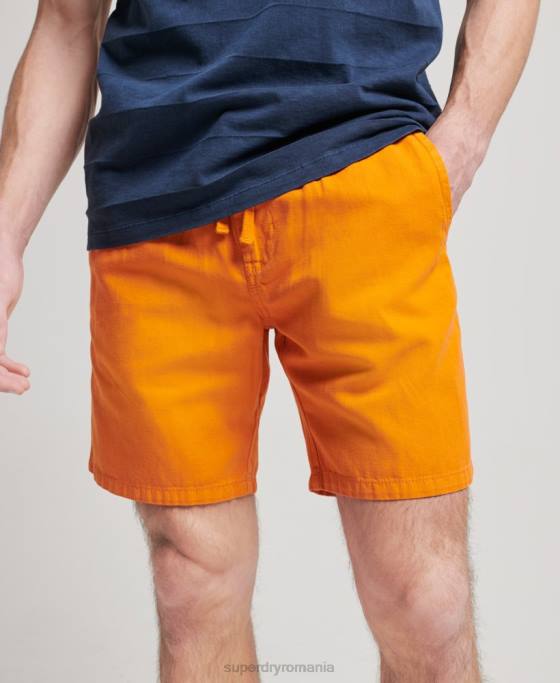 Superdry pantaloni scurți supravopsiți de epocă îmbrăcăminte portocale bărbați JX0Z299