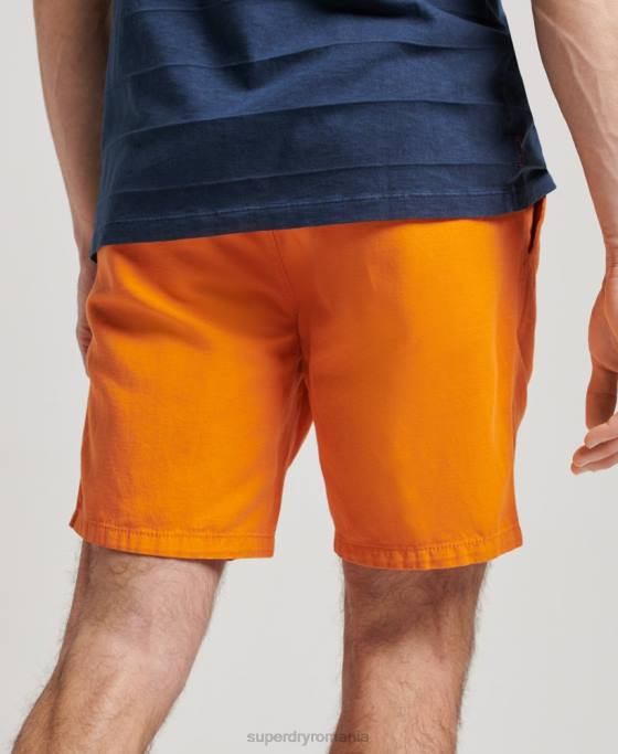 Superdry pantaloni scurți supravopsiți de epocă îmbrăcăminte portocale bărbați JX0Z299