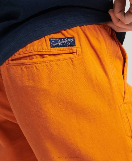 Superdry pantaloni scurți supravopsiți de epocă îmbrăcăminte portocale bărbați JX0Z299