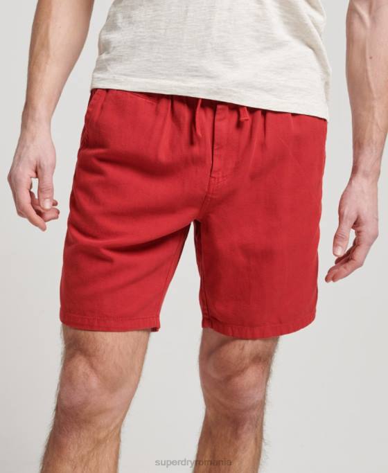 Superdry pantaloni scurți supravopsiți de epocă îmbrăcăminte roșu bărbați JX0Z55
